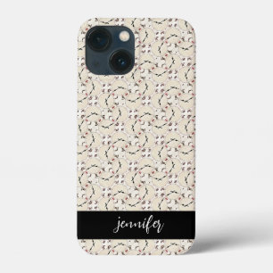 Customizable name Abstract retro clock pattern iPhone 13 Mini Case