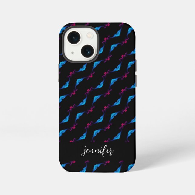 Customizable name Abstract smoke pattern iPhone Case (Back)