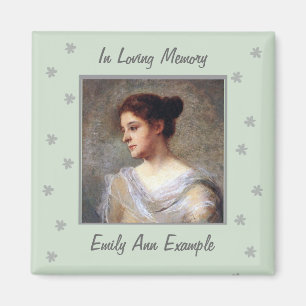 Customizable Name and Photo Remembrance Magnet