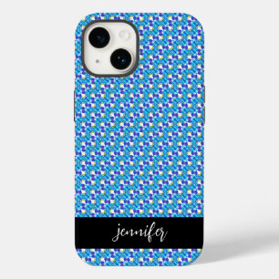 Customizable name Blue orchids pattern Case-Mate iPhone 14 Case