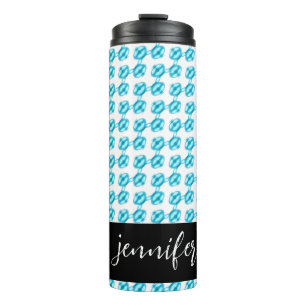 Customizable name Blue pearl pattern Thermal Tumbler