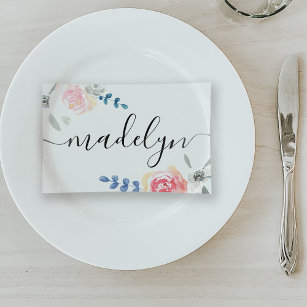 Customizable name Bridal shower favour Floral Trinket Trays