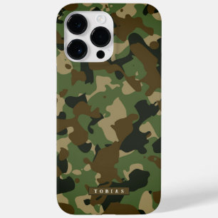 Customizable Name Camouflage Military Kaki Brown Case-Mate iPhone 14 Pro Max Case