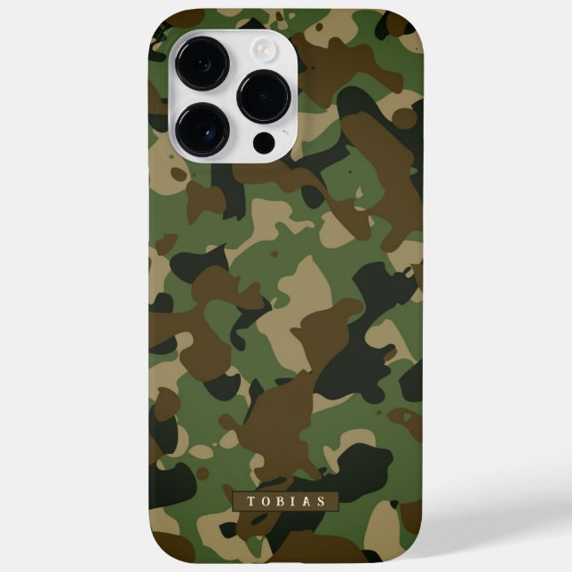 Customizable Name Camouflage Military Kaki Brown Case-Mate iPhone Case (Back)