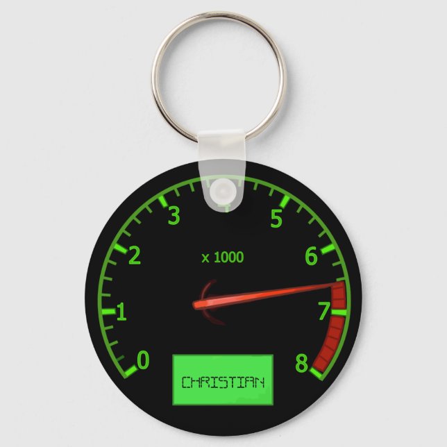 Customizable Name car revs keychains (Front)