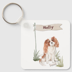 Customizable Name Cavalier King Charles Spaniel Keychain