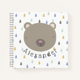 Customizable Name Cute Bear Notebook