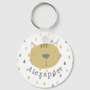 Customizable Name Cute Cat Keychain