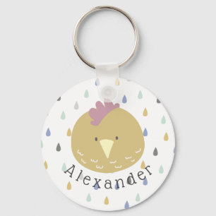 Customizable Name Cute Chick Keychain