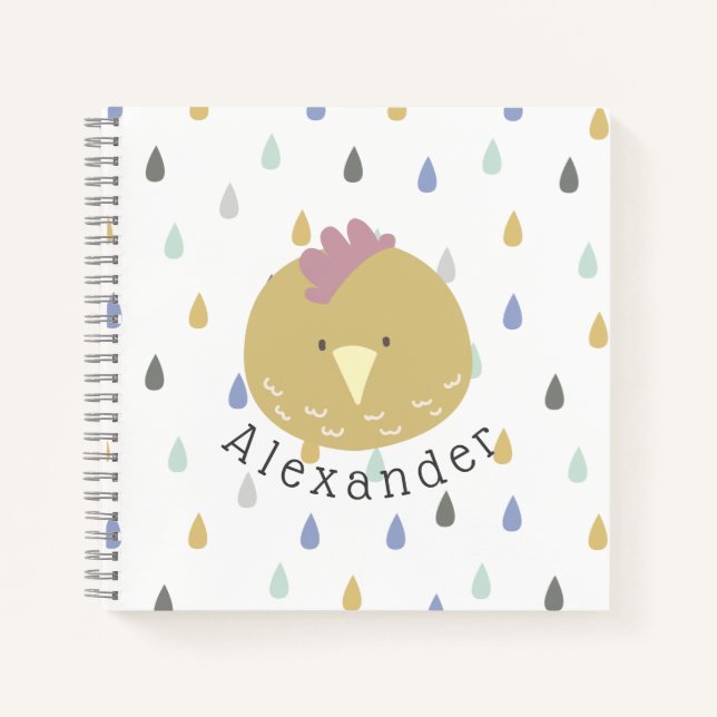 Customizable Name Cute Chick Notebook (Front)