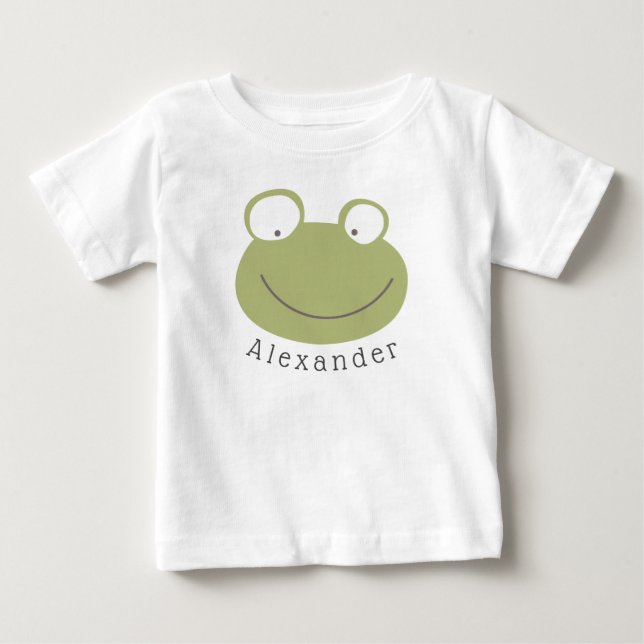 Customizable Name Cute Frog Baby T-Shirt (Front)