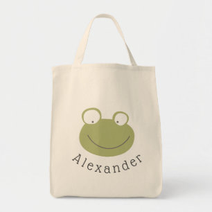 Customizable Name Cute Frog Tote Bag