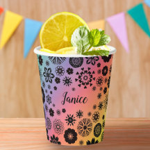 Customizable Name Cute Girly Floral Cool Rainbow