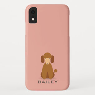 Customizable Name   Cute Poodle Dog iPhone XR Case
