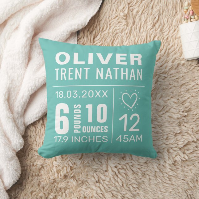 Customizable name details nursery cushion Pillow (Blanket)