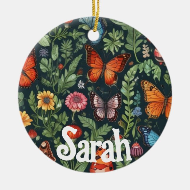 Customizable Name Garden Ornament - Butterfly (Front)