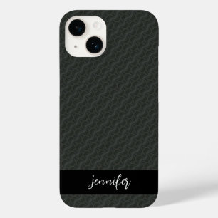 Customizable name Grey steel seamless pattern Case-Mate iPhone 14 Case