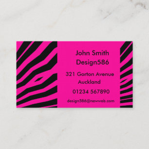 Customizable name Hot Pink zebra print Business Business Card