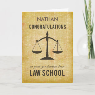 Customizable Name, Law School Graduation Congratul Card