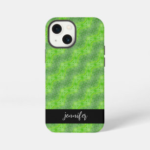 Customizable name Leaves with water drops pattern iPhone 13 Mini Case
