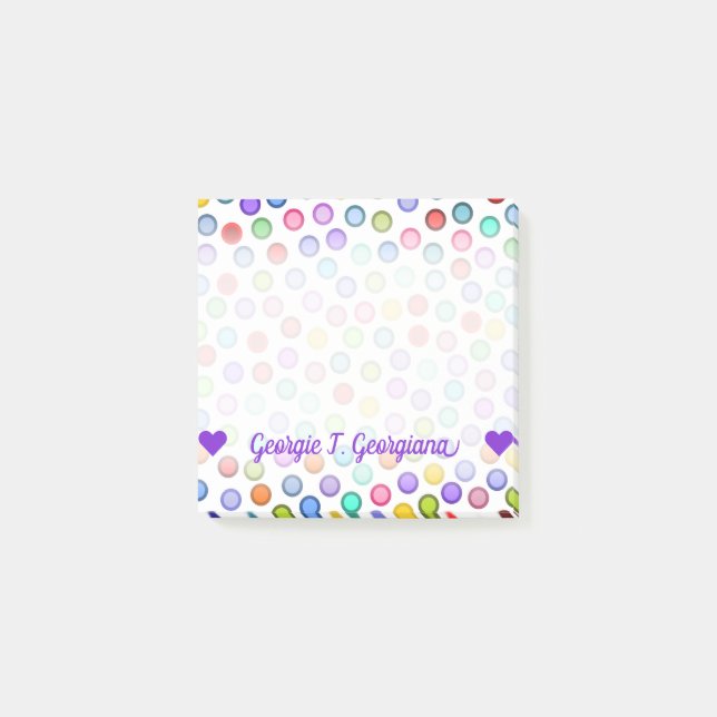 Customizable Name; Many Colourful Circles Notes (Front)