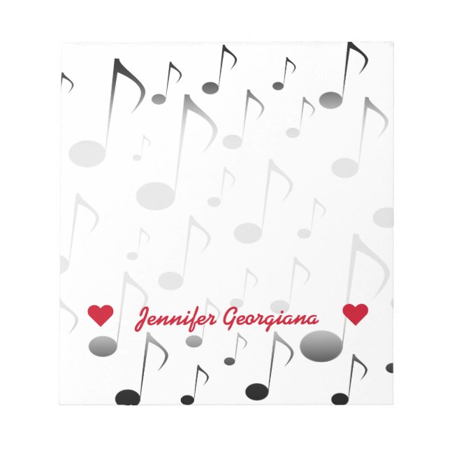 Customizable Name; Many Musical Notes Pattern (Front)