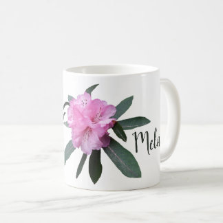 Customizable name Melanie pink flowers boho Coffee Mug