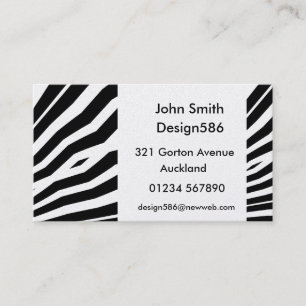 Customizable name Metallic zebra print Business Card