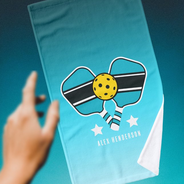  Customizable Name Mint Pickleball Paddle Hand Towel (Creator Uploaded)