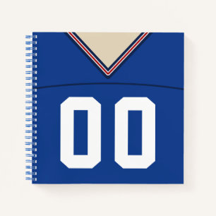 Customizable Name & Number Football Jersey Notebook