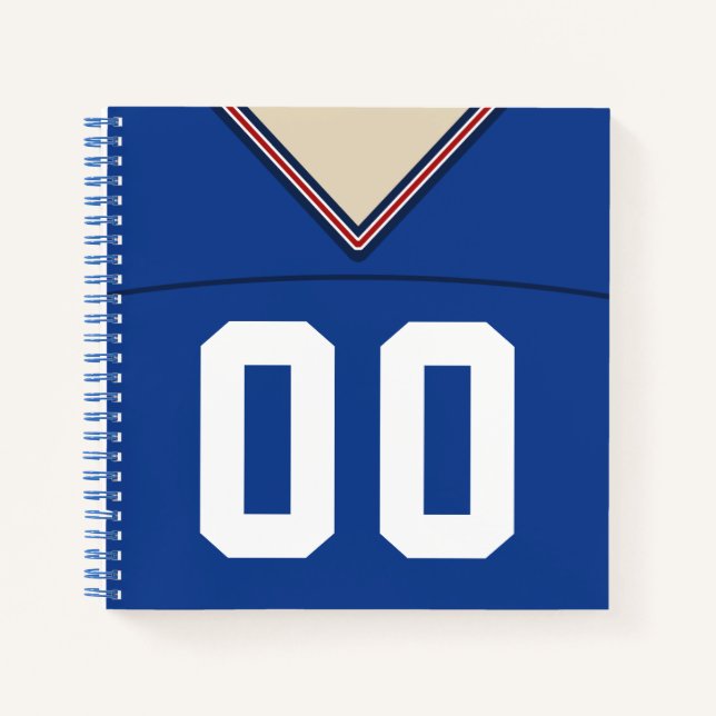 Customizable Name & Number Football Jersey Notebook (Front)