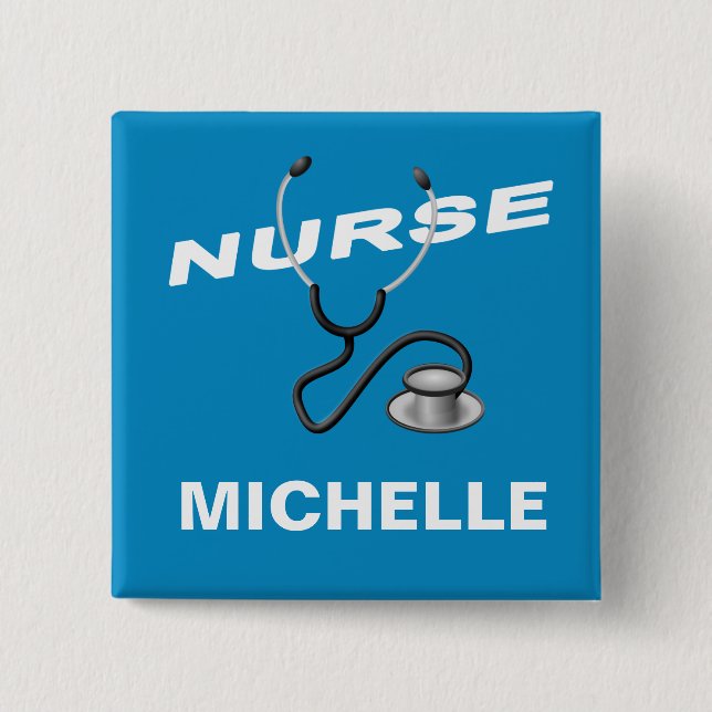 Customizable Name Nurse 2 Inch Square Button (Front)