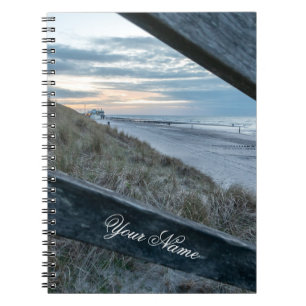 Customizable name ocean lover beach sunset romance notebook