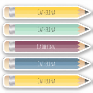 Customizable Name Pencil Sticker Custom-Cut Vinyl