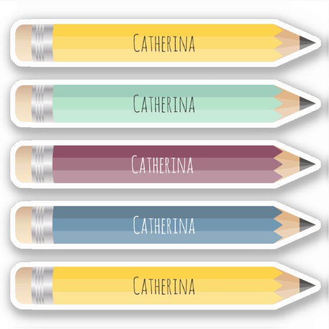 Customizable Name Pencil Sticker Custom-Cut Vinyl (Front)