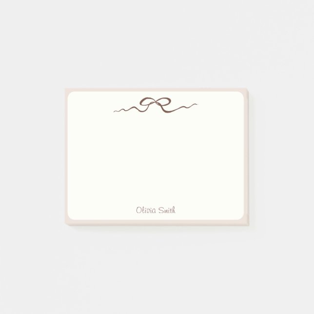 Customizable Name Personalization | Sweet Bow Gift Post-it Notes (Front)