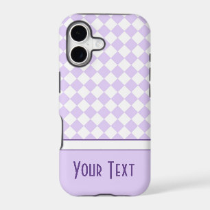 Customizable Name Purple Diamond Chequered