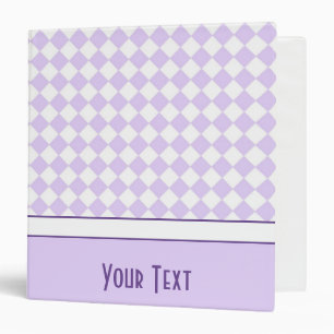 Customizable Name Purple Diamond Chequered Binder