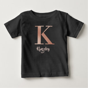 Customizable name rose gold letter K Baby T-Shirt