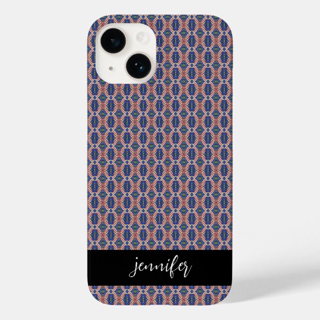Customizable name Seamless colourful pattern Case-Mate iPhone Case (Back)