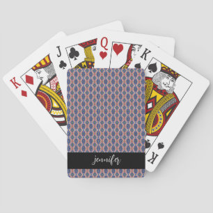 Customizable name Seamless colourful pattern Playing Cards