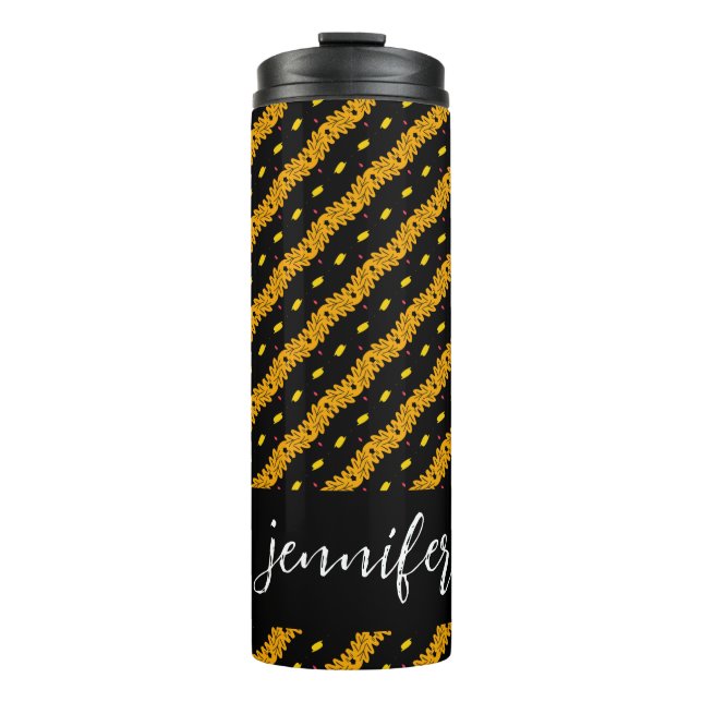 Customizable name Seamless colourful pattern Thermal Tumbler (Front)