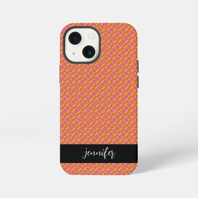 Customizable name Seamless floral pattern iPhone Case (Back)