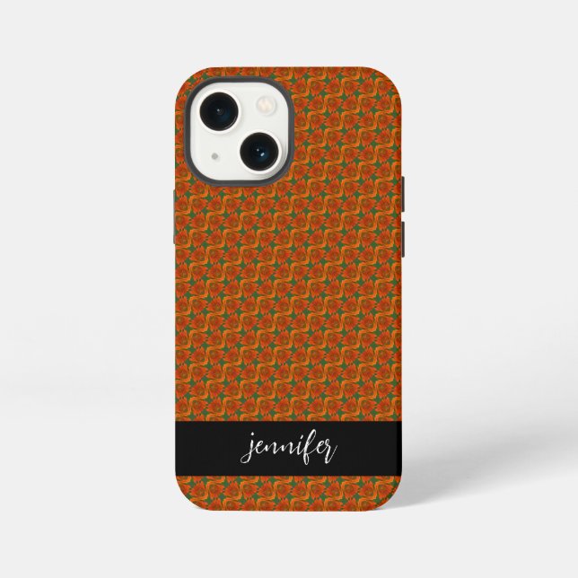 Customizable name Seamless floral pattern iPhone Case (Back)