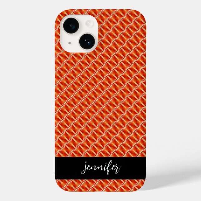 Customizable name Seamless orange pattern Case-Mate iPhone Case (Back)