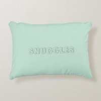 Customizable name "Snuggles" seafoam mint green