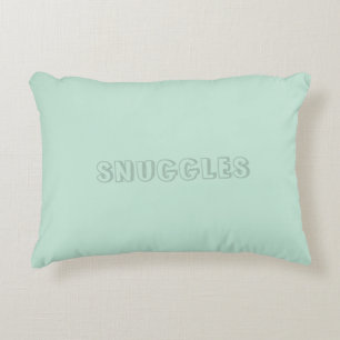 Customizable name "Snuggles" seafoam mint green Accent Pillow