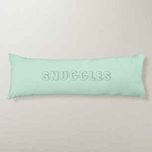 Customizable name "Snuggles" seafoam mint green Body Pillow
