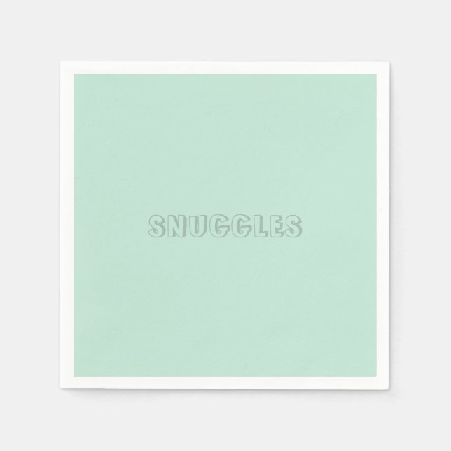Customizable name "Snuggles" seafoam mint green Napkin (Front)