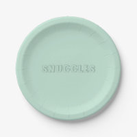 Customizable name "Snuggles" seafoam mint green